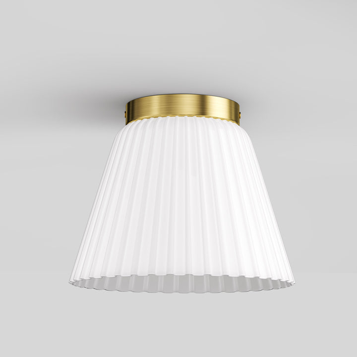 Glow 10" 1-Light Modern Matte Black Flush Mount With White Ribbed Glass Drum Shade For Hallways/ Stairwells /Dining Rooms #39016