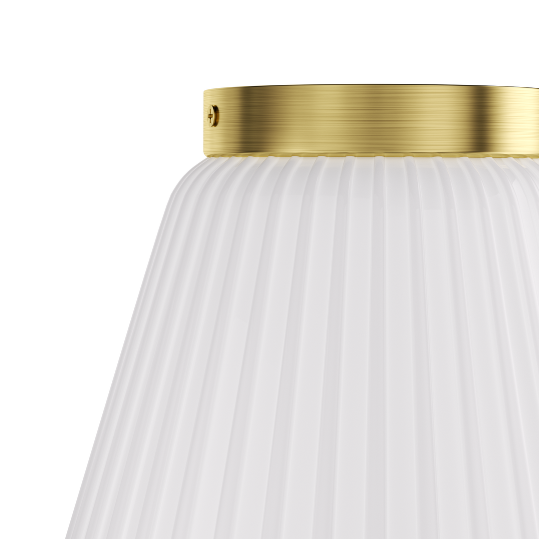 Glow 10" 1-Light Modern Matte Black Flush Mount With White Ribbed Glass Drum Shade For Hallways/ Stairwells /Dining Rooms #39016