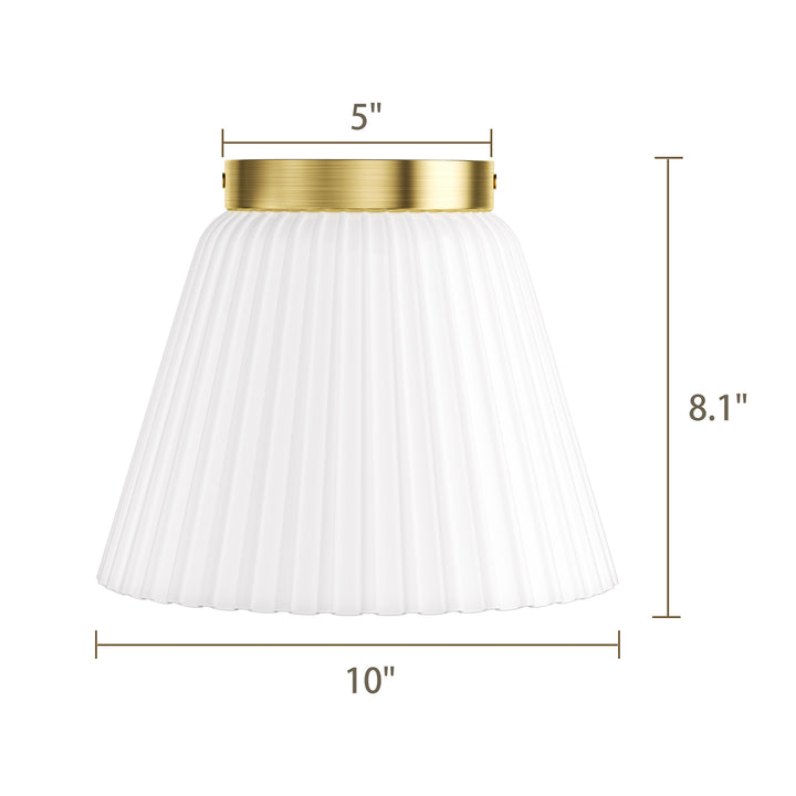 Glow 10" 1-Light Modern Matte Black Flush Mount With White Ribbed Glass Drum Shade For Hallways/ Stairwells /Dining Rooms #39016