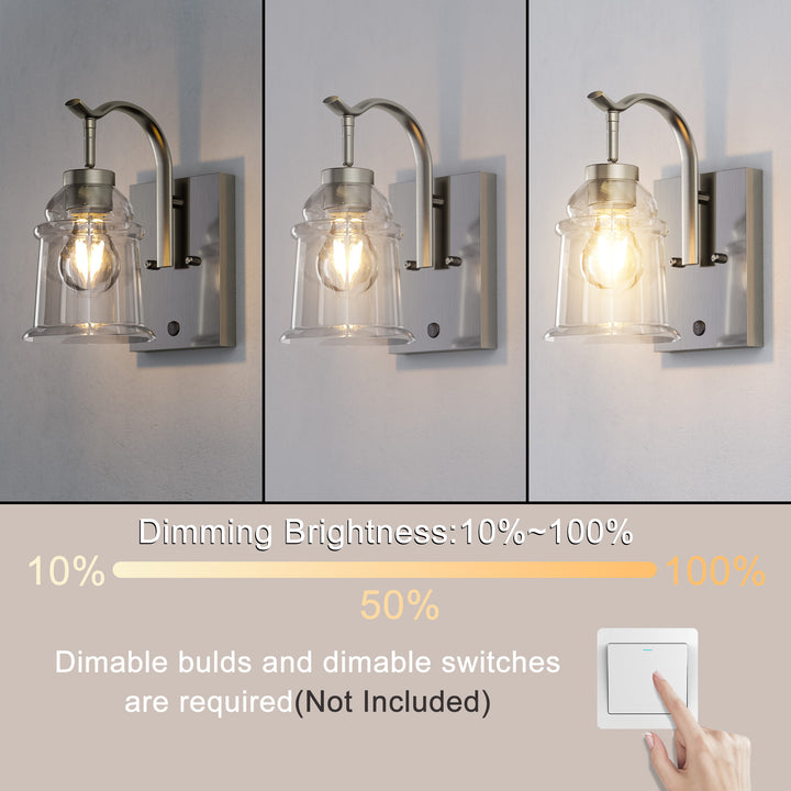 5''w Dimmable Nickel Iron Adjustable Light Direction Wall Sconces #19001