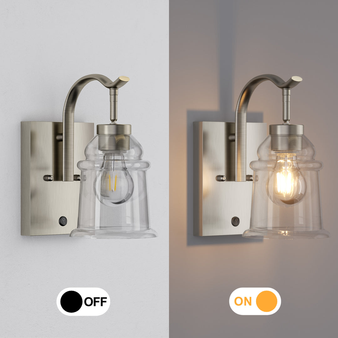 5''w Dimmable Nickel Iron Adjustable Light Direction Wall Sconces #19001