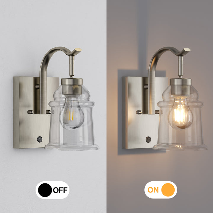 5''w Dimmable Nickel Iron Adjustable Light Direction Wall Sconces #19001