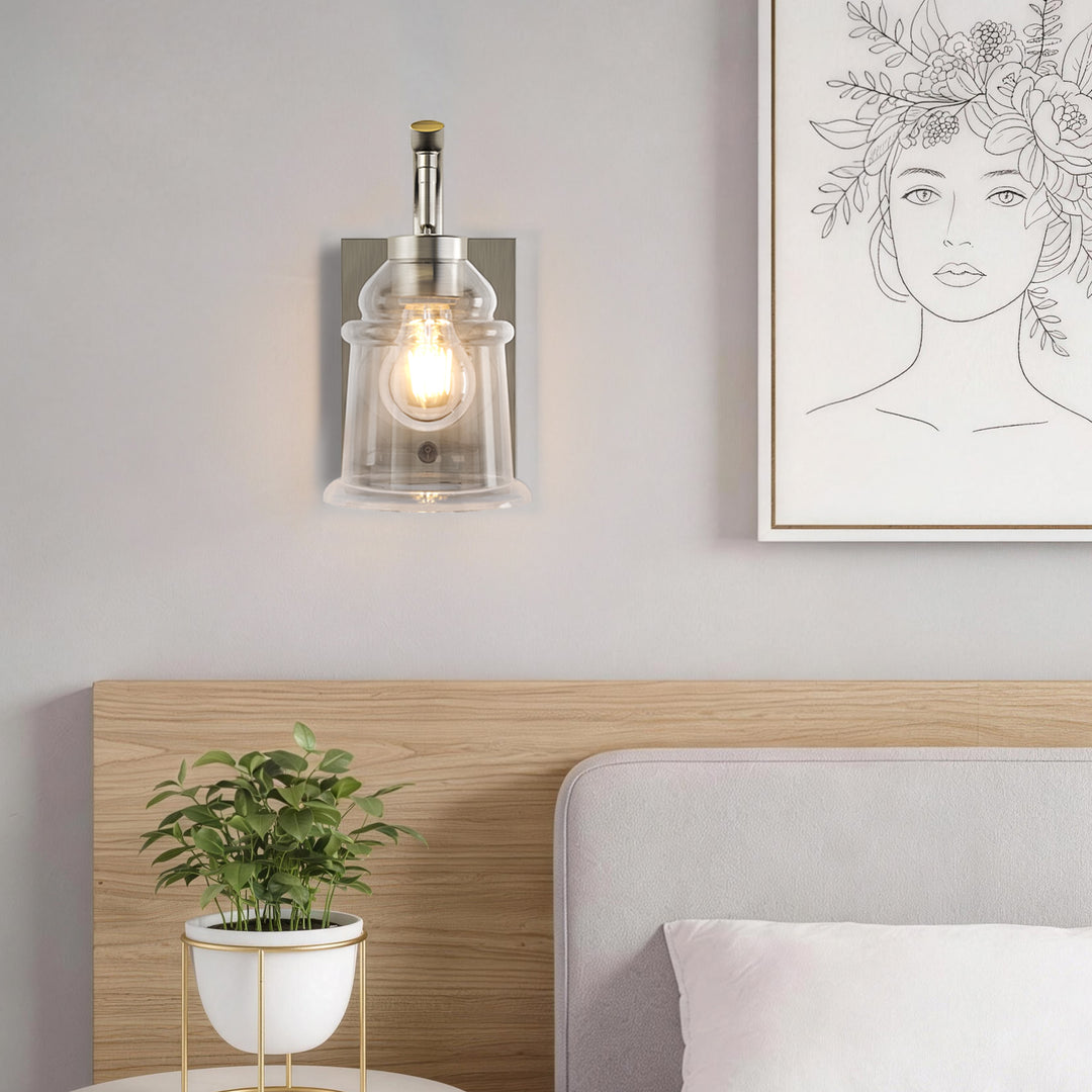 5''w Dimmable Nickel Iron Adjustable Light Direction Wall Sconces #19001