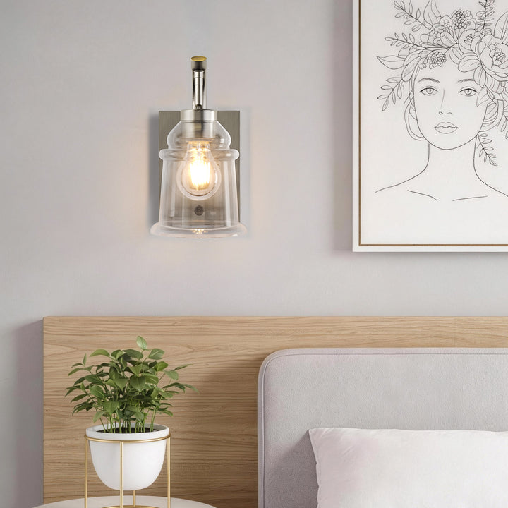 5''w Dimmable Nickel Iron Adjustable Light Direction Wall Sconces #19001