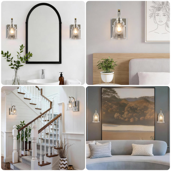 5''w Dimmable Nickel Iron Adjustable Light Direction Wall Sconces #19001