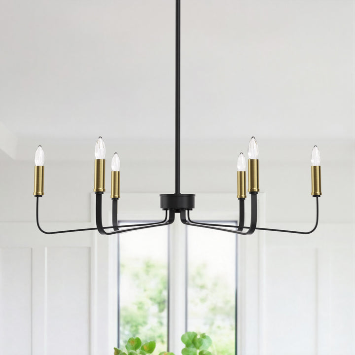 Essence 6 - Light 26"W Dimmable Classic Candle Style Chandelier #29020