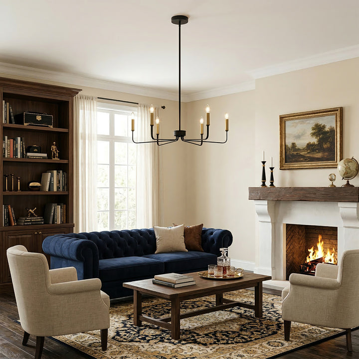 Essence 6 - Light 26"W Dimmable Classic Candle Style Chandelier #29020