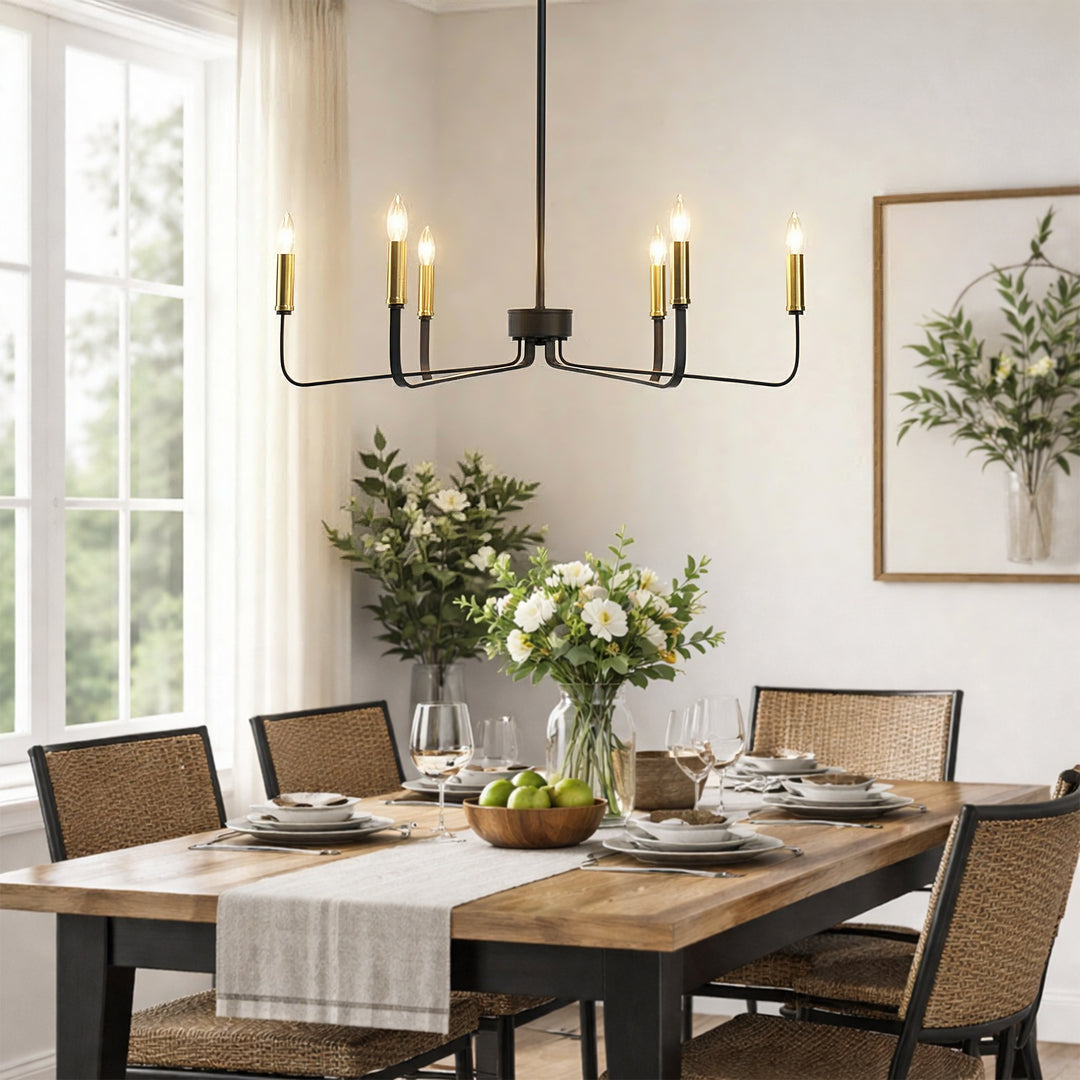 Essence 6 - Light 26"W Dimmable Classic Candle Style Chandelier #29020