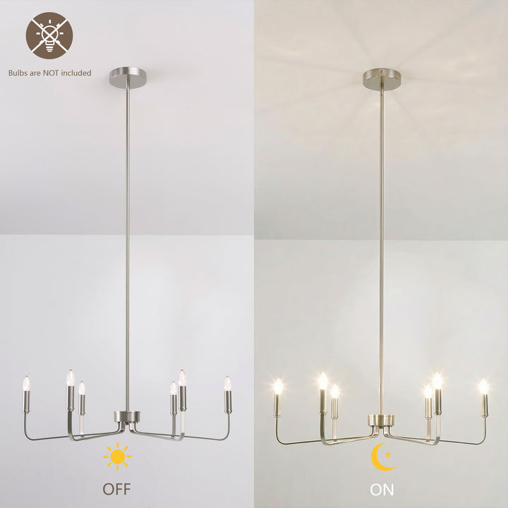 Essence 6 - Light 26"W Dimmable Classic Candle Style Chandelier #29020