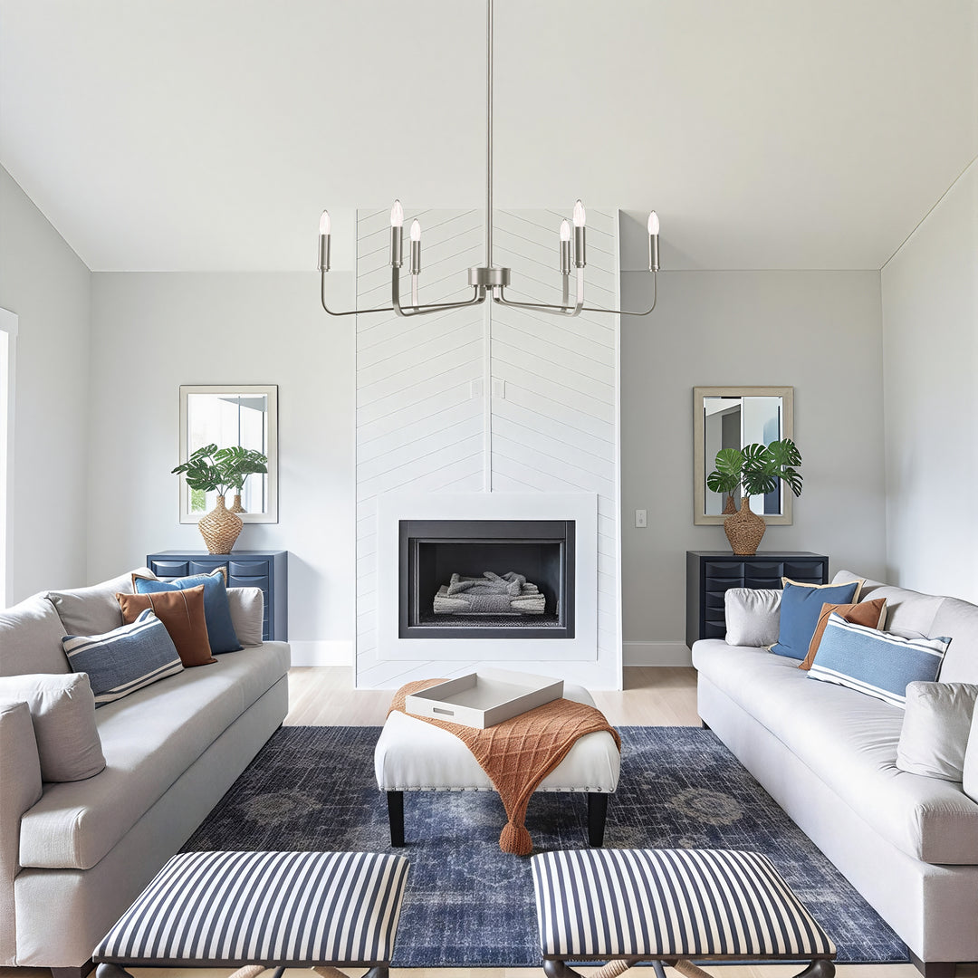 Essence 6 - Light 26"W Dimmable Classic Candle Style Chandelier #29020