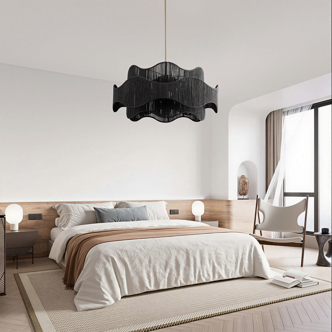 Shine 5 - Light 28" Hand-Woven Rattan Boho/Modern Farmhouse Drum Chandelier With Polished Brass Finish For Dining Room Or Bedroom #29040