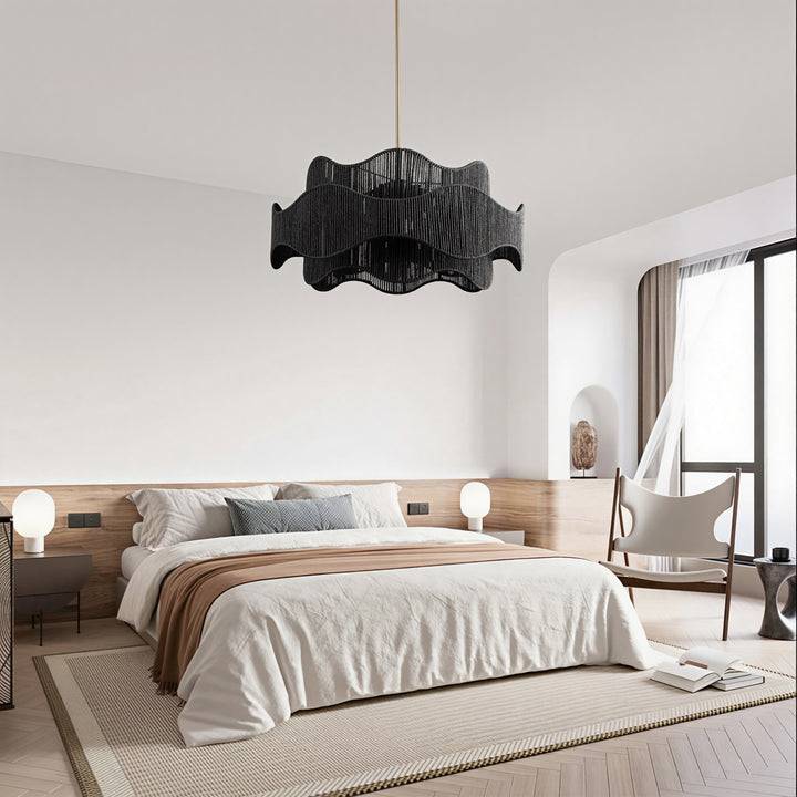 Shine 5 - Light 28" Hand-Woven Rattan Boho/Modern Farmhouse Drum Chandelier With Polished Brass Finish For Dining Room Or Bedroom #29040