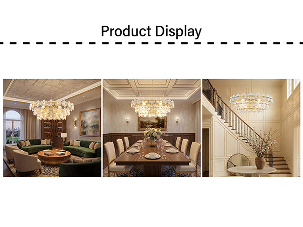 Element 12-light 32"w Modern Tiered Polished Brass Chandelier With Petal Glass For Dining Room Or Living Room #29042