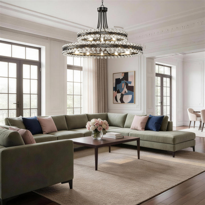 Brilliance Maxax 8 - Light Dimmable Wagon Wheel Chandelier #19217