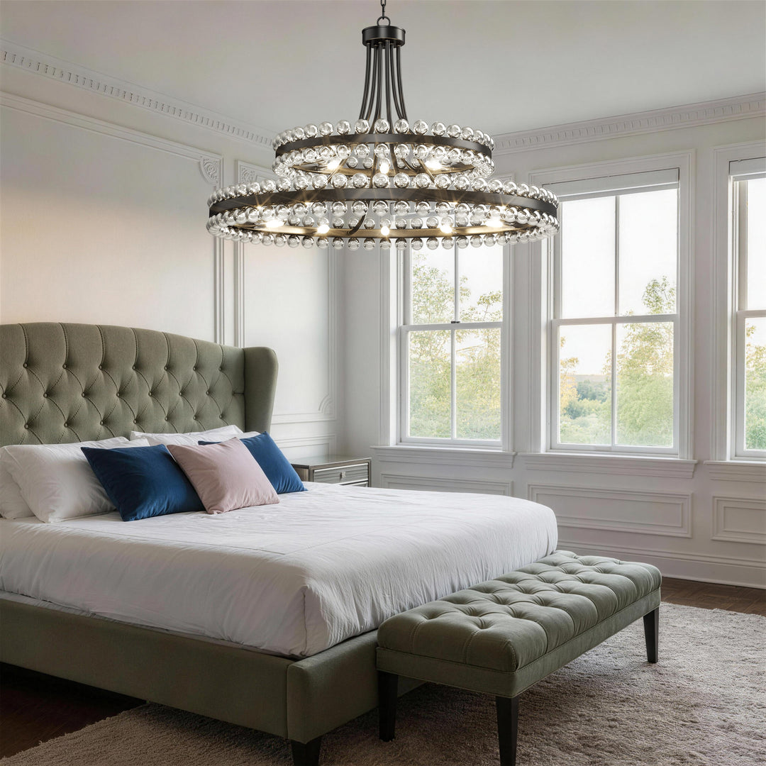 Brilliance Maxax 8 - Light Dimmable Wagon Wheel Chandelier #19217