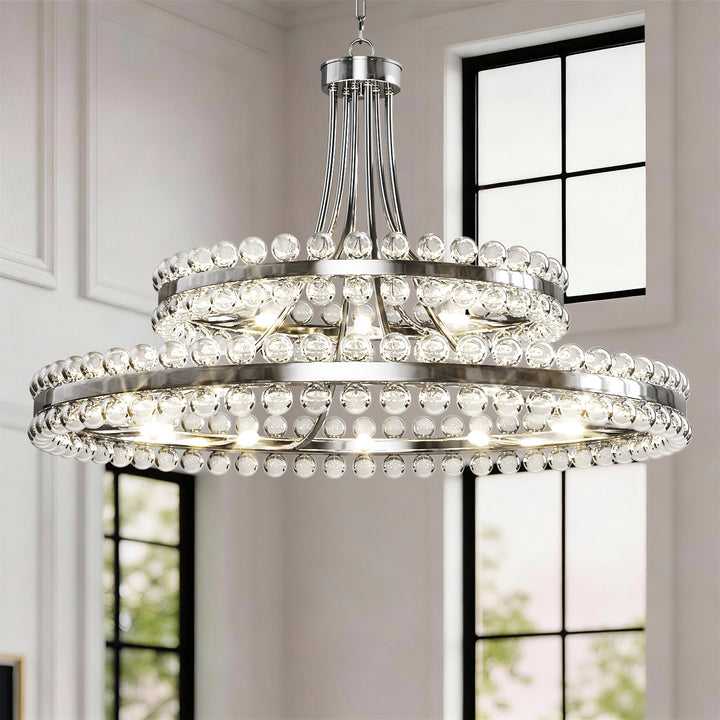 Brilliance Maxax 8 - Light Dimmable Wagon Wheel Chandelier #19217