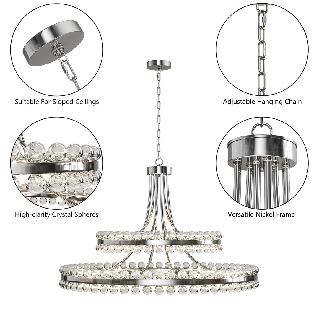 Brilliance Maxax 8 - Light Dimmable Wagon Wheel Chandelier #19217