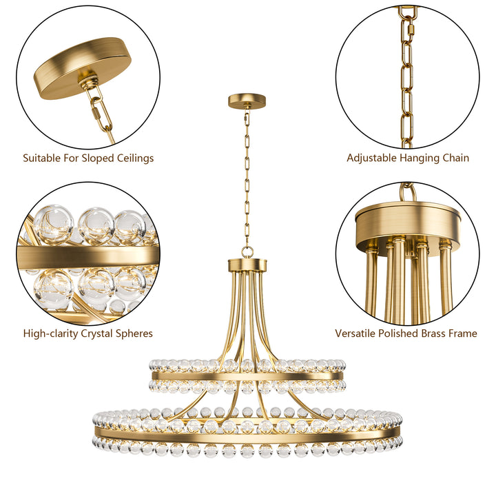 Brilliance Maxax 8 - Light Dimmable Wagon Wheel Chandelier #19217