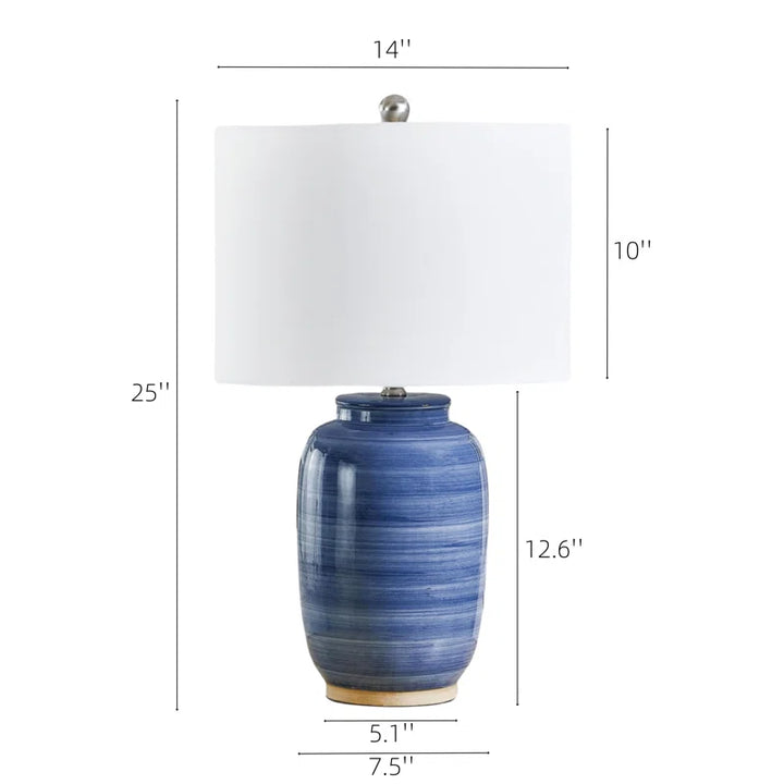 25 '' Blue Ceramic Table Lamp #T176