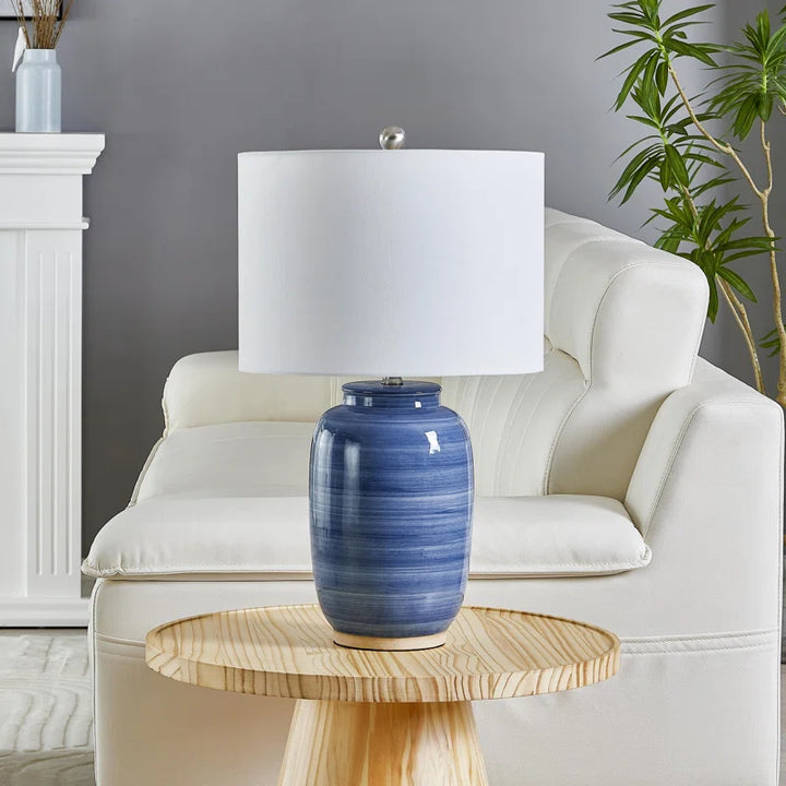 25 '' Blue Ceramic Table Lamp #T176