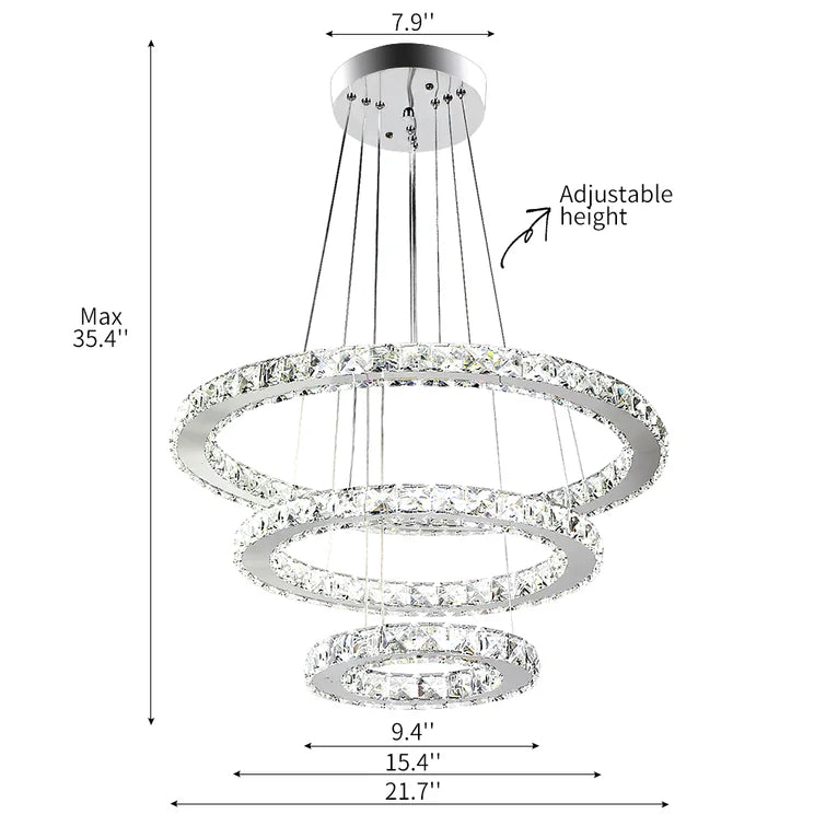 Maxax 3 - Light Dining / Living Roon LED Crystal Chandelier #YX-550
