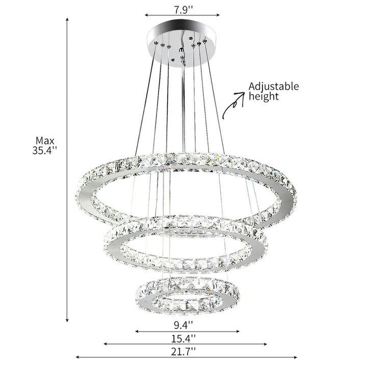 Maxax 3 - Light Dining / Living Roon LED Crystal Chandelier #YX-550