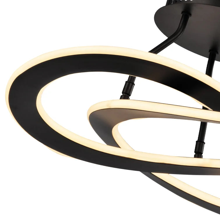 21.7 in Black LED Semi Flush Mount #MX2012