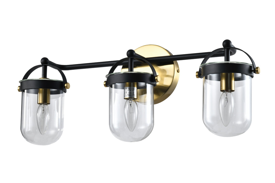 Maxax 3 - Light Dimmable Black/Gold Vanity Light #D155-3B4