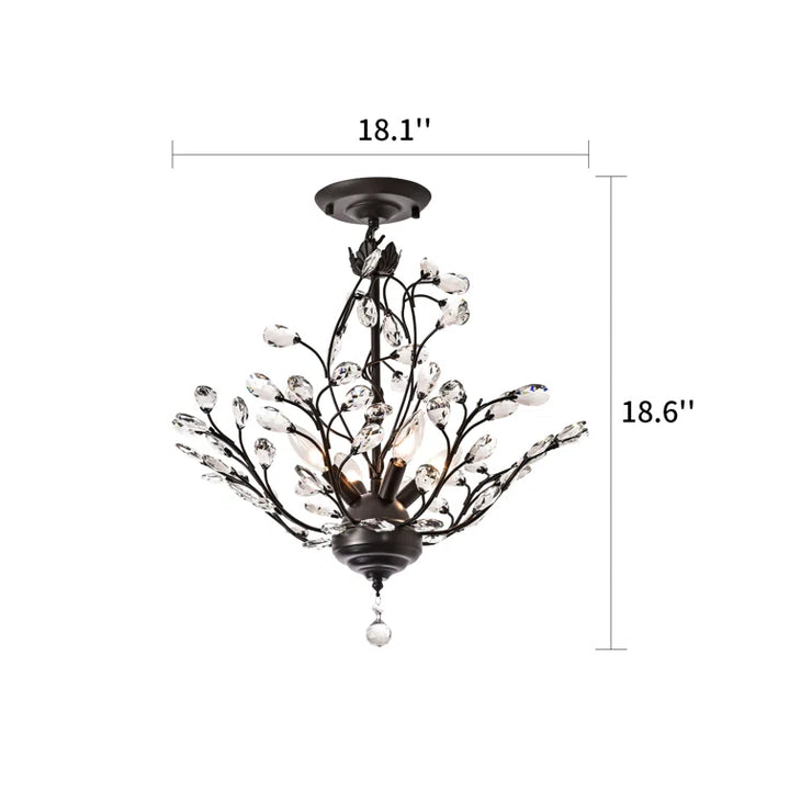 Maxax 4-Light Crystal Semi-Flush mount #MX19046FM