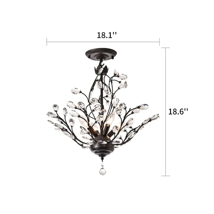 Maxax 4-Light Crystal Semi-Flush mount #MX19046FM
