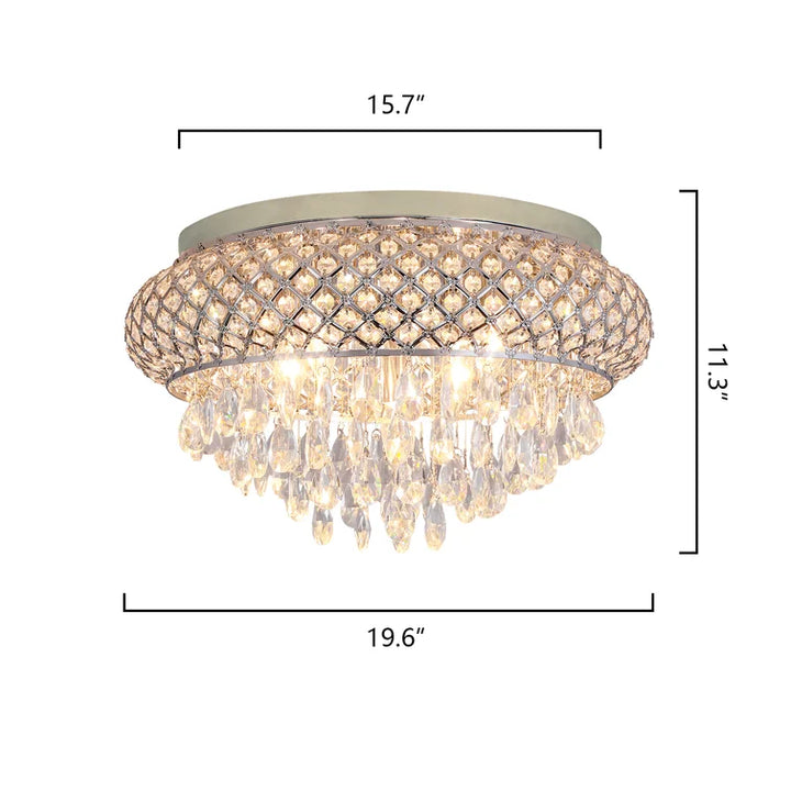 Maxax 5 - Light 19.6in Chandelier Style Drum Flush Mount #MX19120-5CL-C