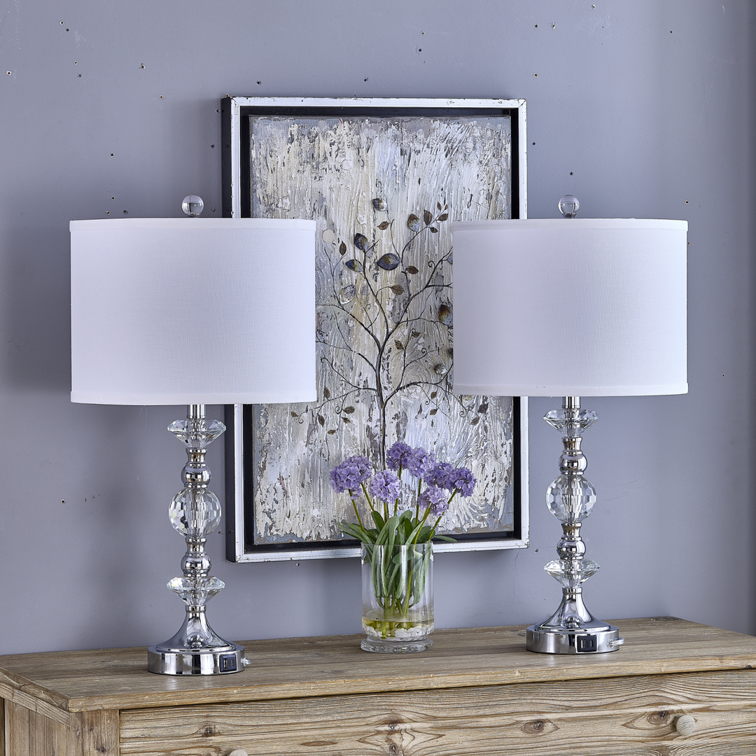 Modern Minimalist Crystal Glass Table Lamp Set (2 pieces) #T266