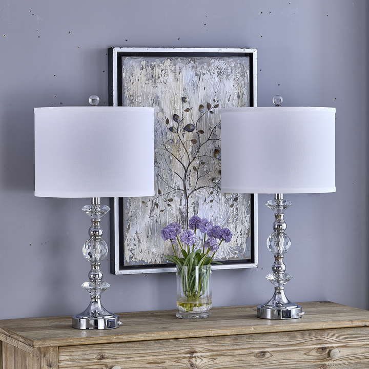 Modern Minimalist Crystal Glass Table Lamp Set (2 pieces) #T266-NI