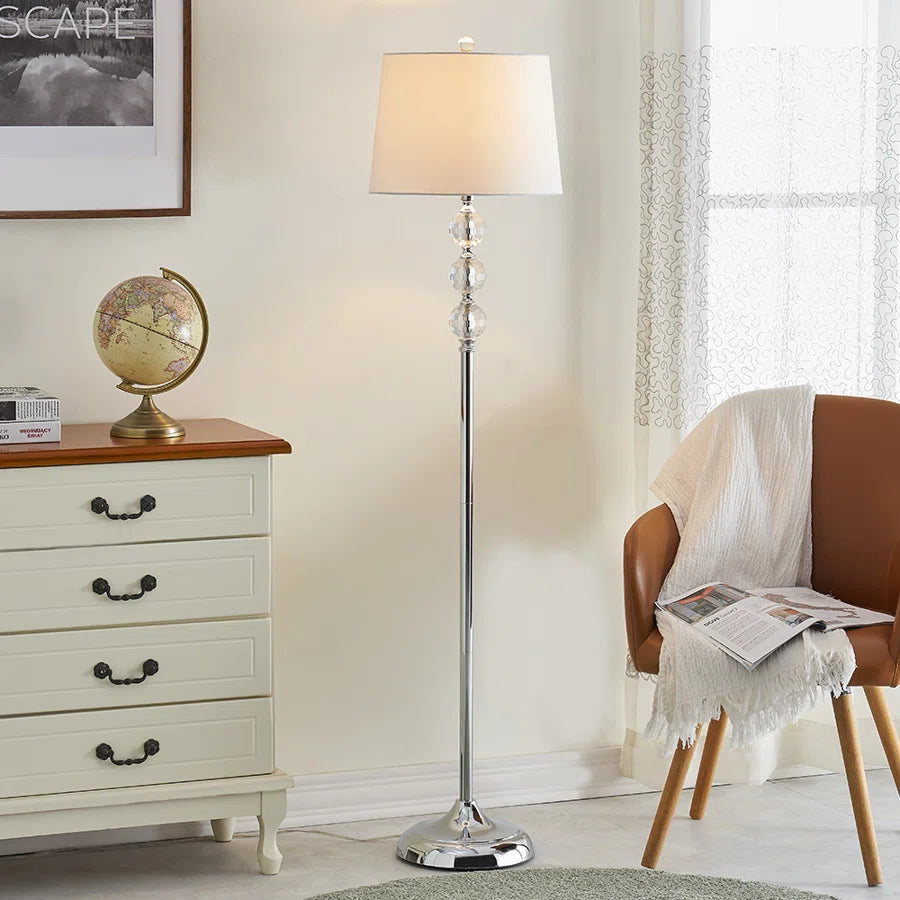 62'' Chrome/Clear/Silver Traditional Floor Lamp