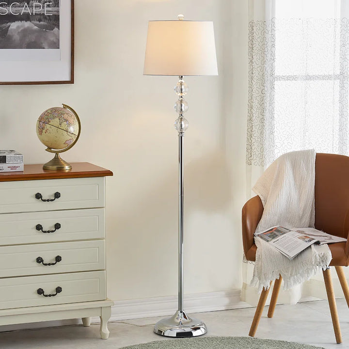 62'' Chrome/Clear/Silver Traditional Floor Lamp #F03