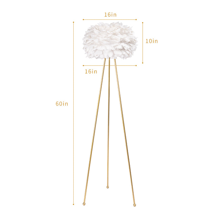 Maxax 60in Tripod Feather Floor Lamp #F21-PK