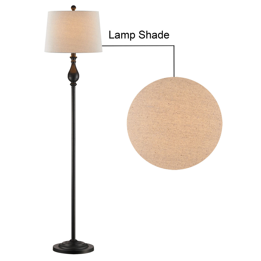 Maxax 62.5 Dimmable Black Floor Lamp with Fabric Shade #F23