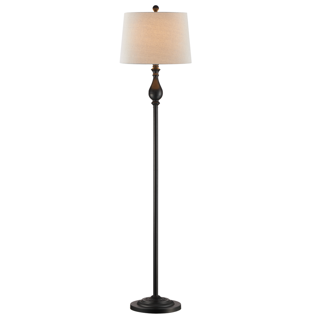 Maxax 62.5 Dimmable Black Floor Lamp with Fabric Shade #F23