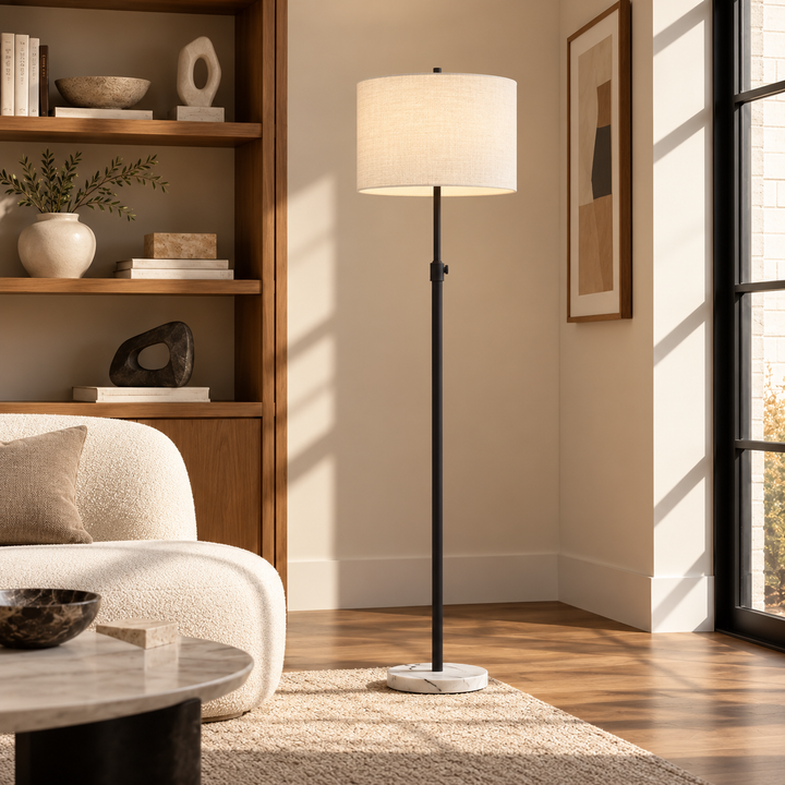 67.75" Modern Metal And Marble Floor Lamp For Living Room/bedroom 