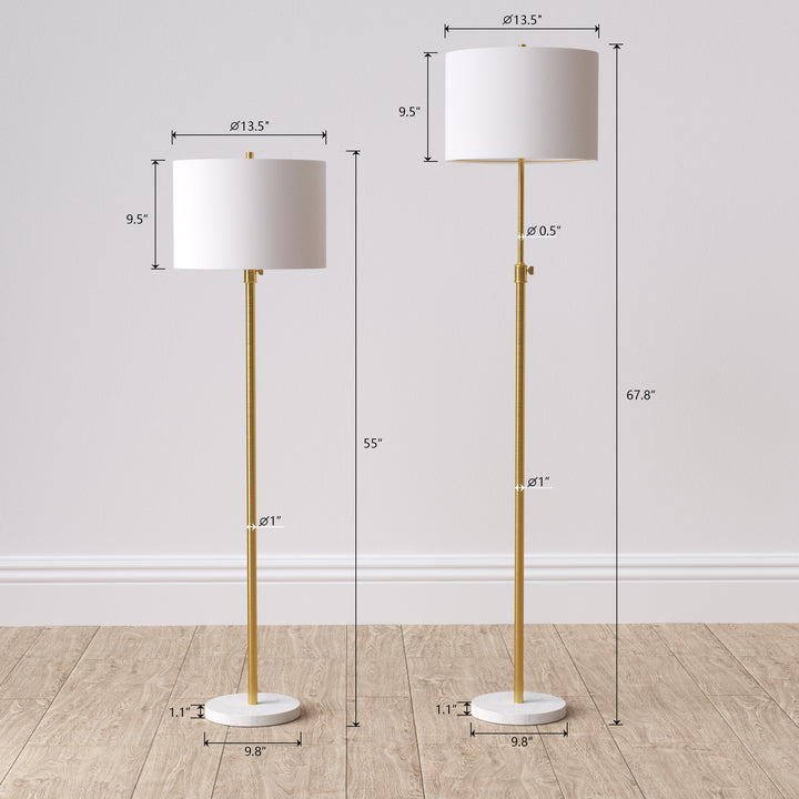 67.75" Modern Metal And Marble Floor Lamp For Living Room/bedroom