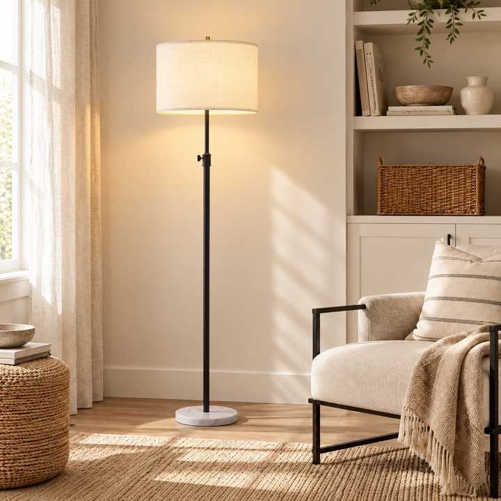 67.75" Modern Metal And Marble Floor Lamp For Living Room/bedroom 