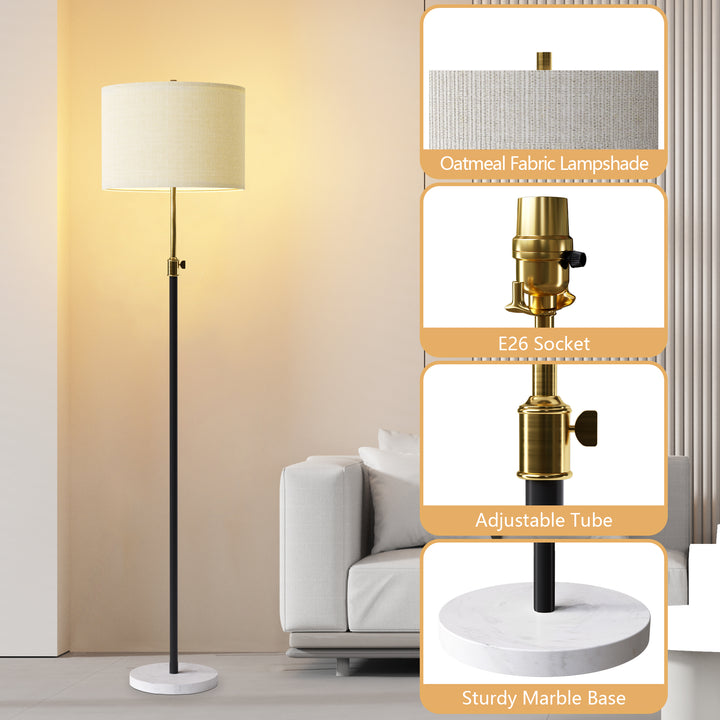 67.75" Modern Metal And Marble Floor Lamp For Living Room/bedroom #FRS01