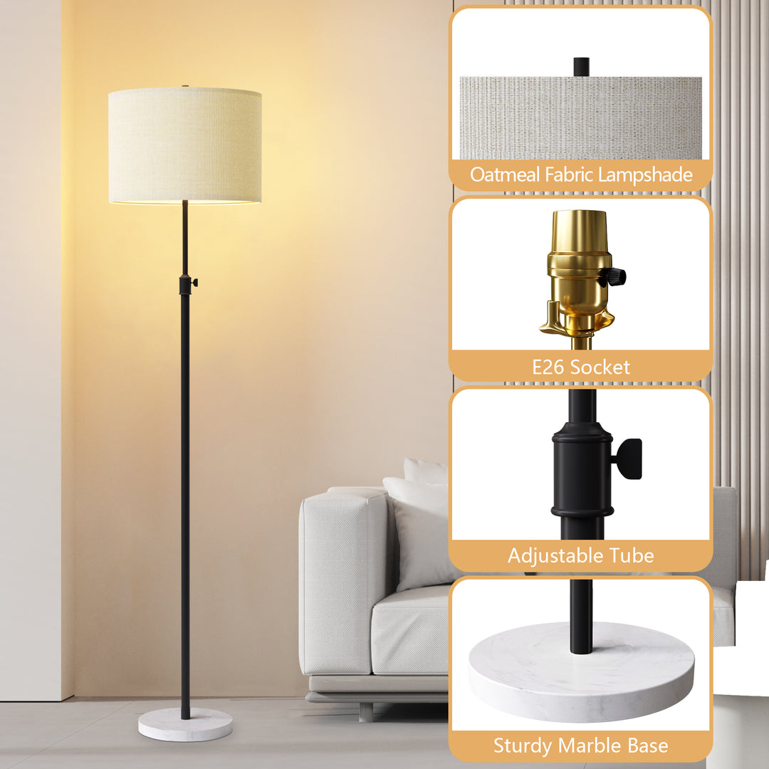 67.75" Modern Metal And Marble Floor Lamp For Living Room/bedroom