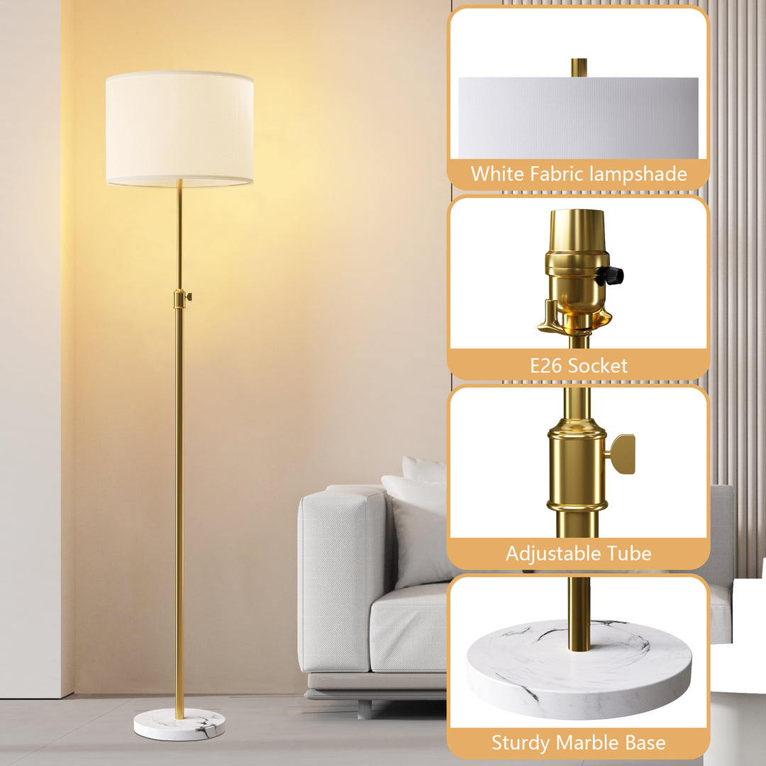 67.75" Modern Metal And Marble Floor Lamp For Living Room/bedroom #FRS01