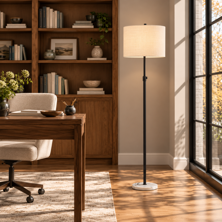 67.75" Modern Metal And Marble Floor Lamp For Living Room/bedroom 