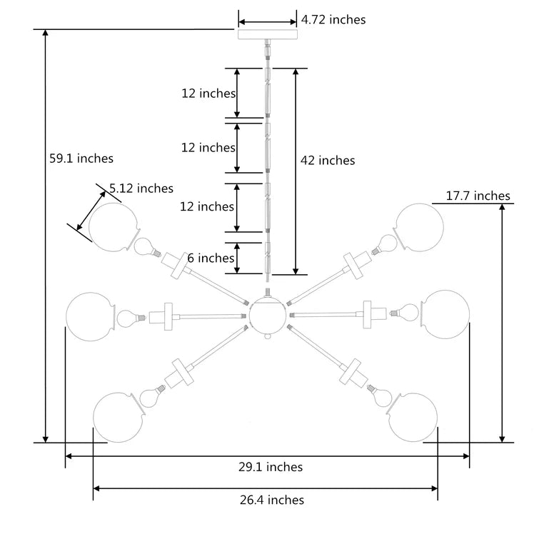Maxax 9 - Light Sputnik Sphere Chandelier #MX1602