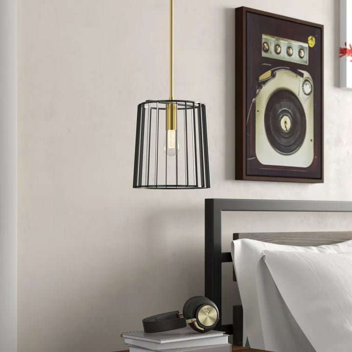 Maxax 1 - Light Wrought Iron Drum Pendant Light #MX2034