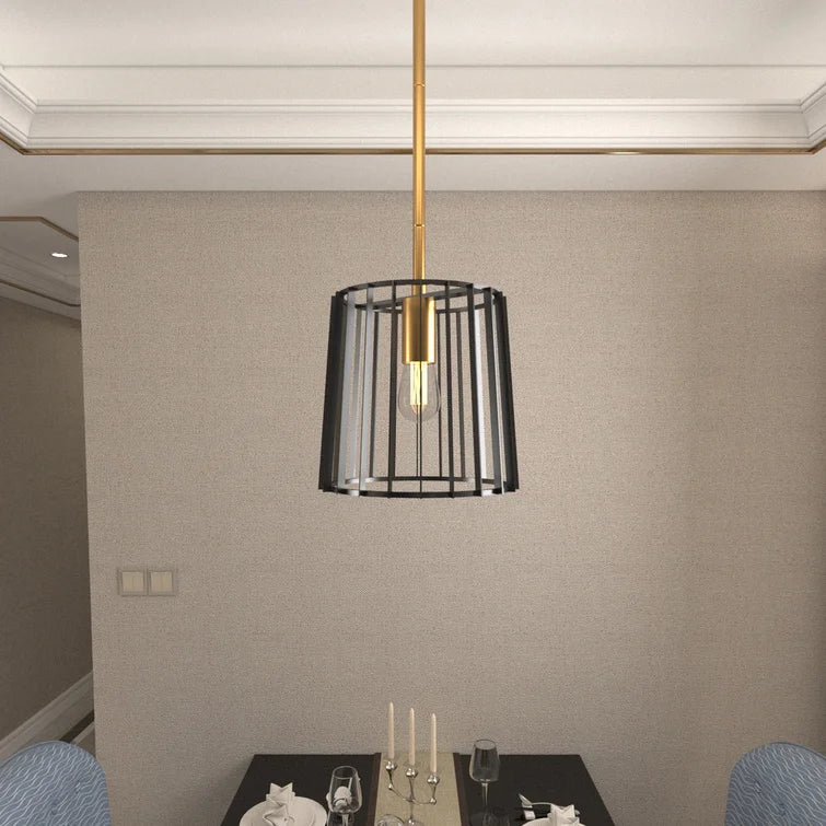 Maxax 1 - Light Wrought Iron Drum Pendant Light #MX2034