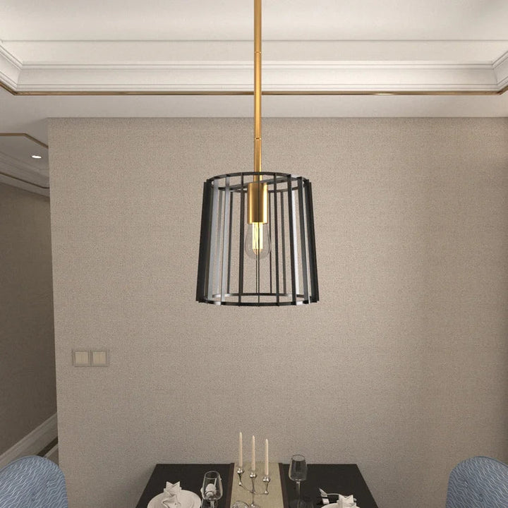 Maxax 1 - Light Wrought Iron Drum Pendant Light #MX2034
