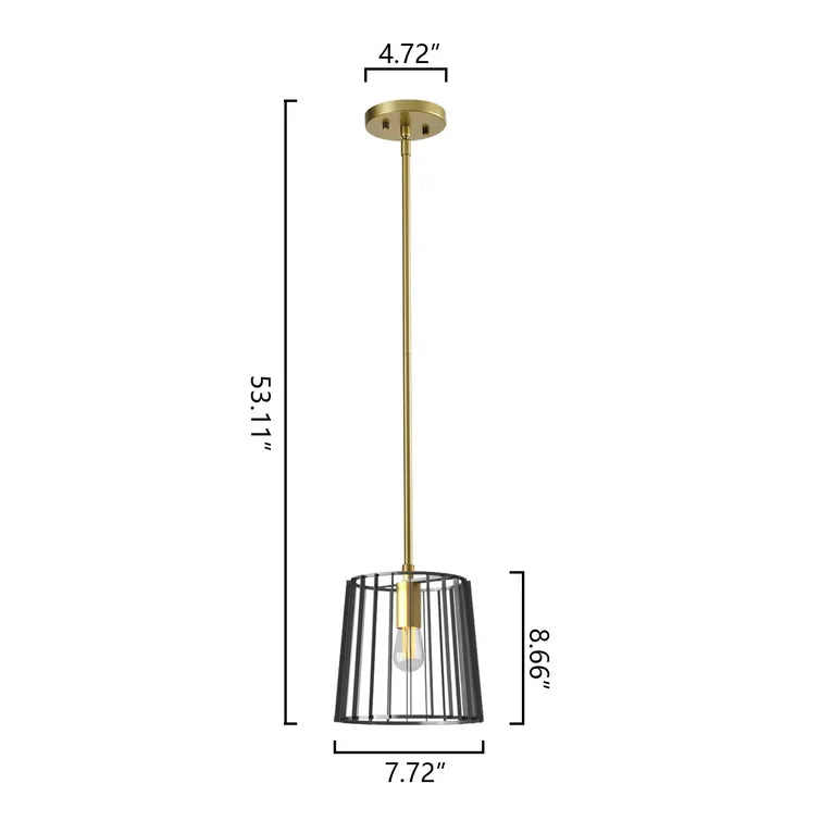 Maxax 1 - Light Wrought Iron Drum Pendant Light #MX2034